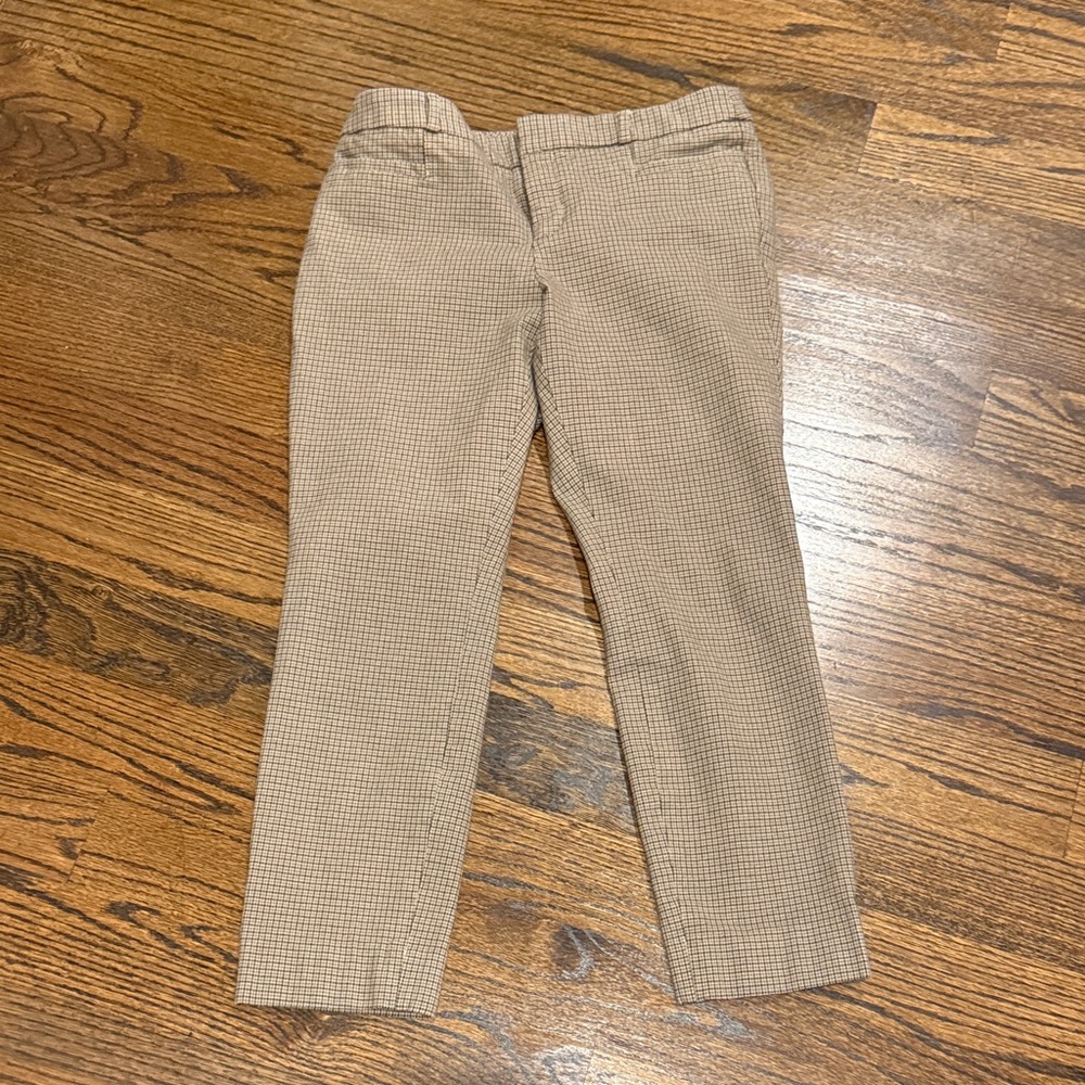 Banana Republic Women's Tan Checkered Cropped Pants